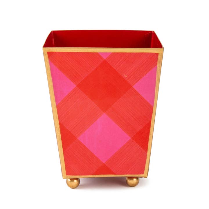 Red Pink Charlotte Buffalo Enameled Square Cachepot Planter 6 for wholesale on Faire