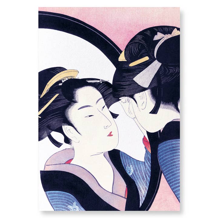 CHECKING HER MAKEUP: Japanese Art Print for wholesale by Ezen Trade