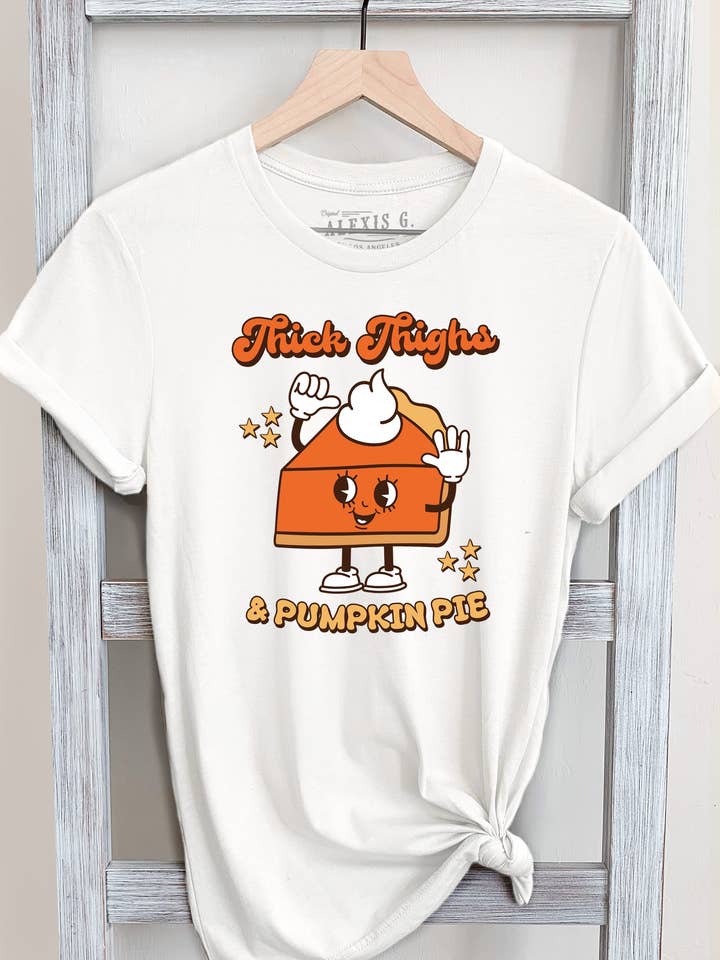 Pumpkin Pie Graphic Tee, Holiday, Foodie, Fall Festival Tee for wholesale by SewCalUSA