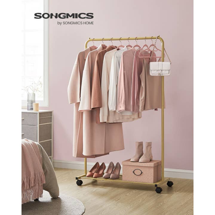 Greenwestons - Wholesale Coat Rack - Clothes Rack with Wheels and Dense Mesh Storage Shelf 21