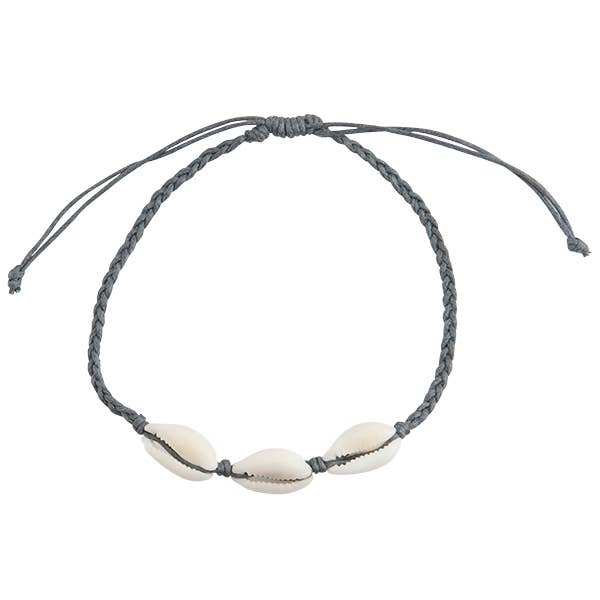 AK Linen Braid/ 3 Cowry-12 for wholesale by World End Imports Jewelry & Gifts