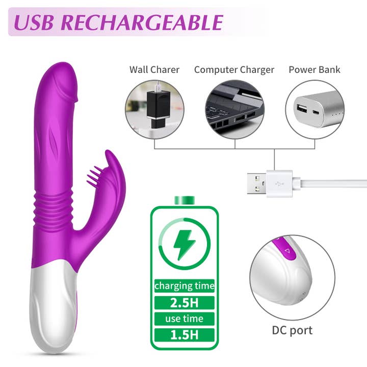 Playful Toy Wholesale - Wholesale Sex Toy - Thrusting Rabbit Vibe for Women with 7 Vibration Modes