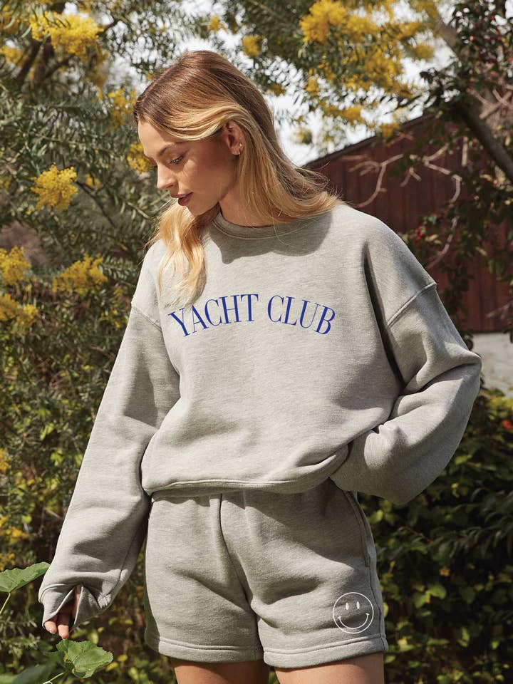 YACHT CLUB Mid Graphic Sweatshirt for wholesale by OAT COLLECTIVE
