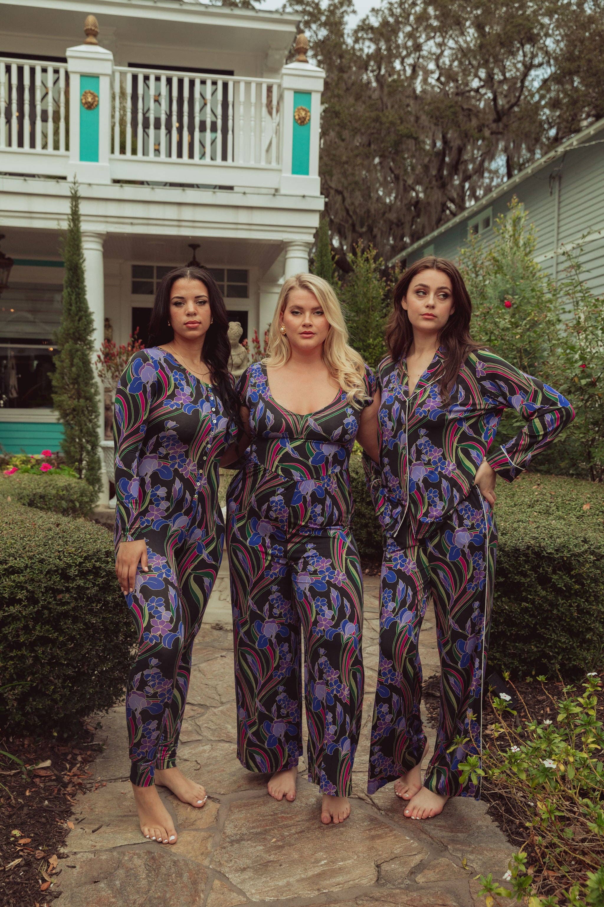 Kilo Brava - Wholesale Onesie - Women's - Modal Onesie - Deco Iris Print Inspired by the 70’s1