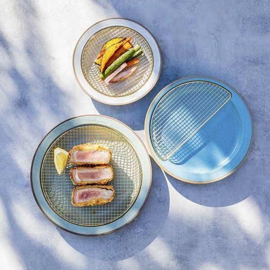 KIKIME - Wholesale Dinner Plate - amime Plate 10" | Dinner Plate with metal net 9.8" | Pottery12