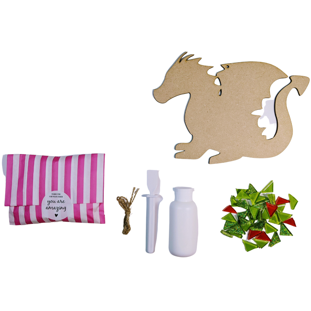 Montet Designs – Kit de artesanato DIY por atacado – Kit Mosaico Bricolage Verde Dragon, Caixa Artesanal1