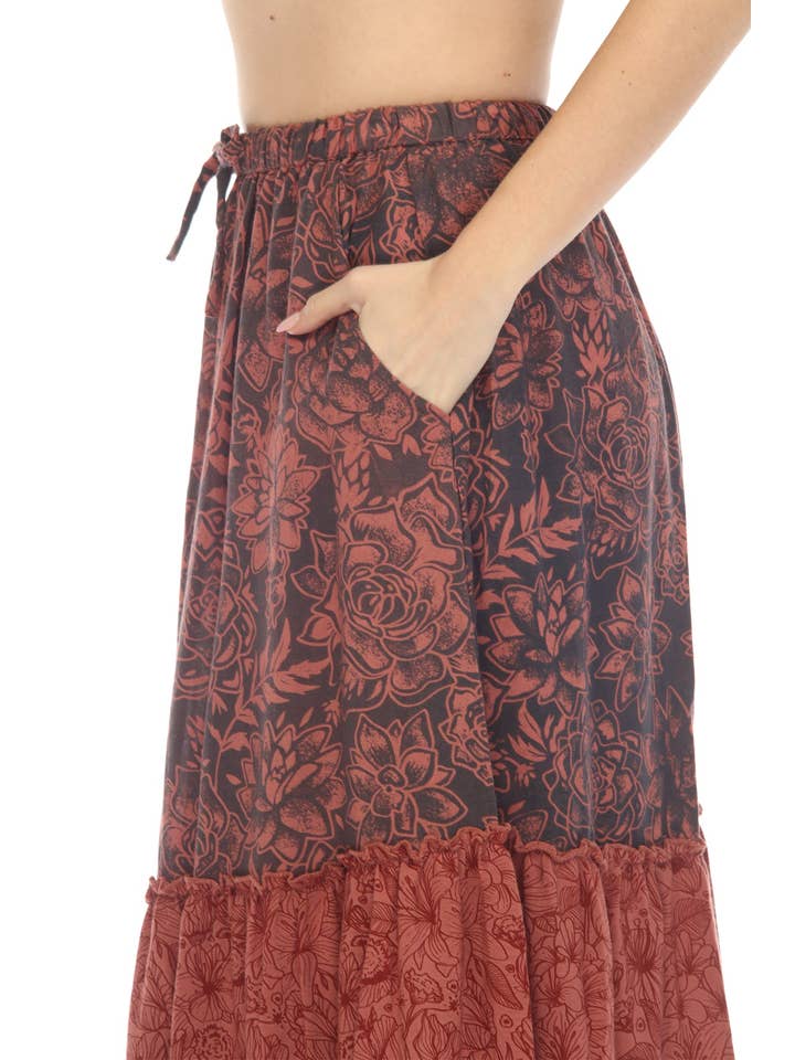 Lakhays Collection Inc. - Wholesale Skirt – Women’s - Cactus Garden Tiered Maxi Skirt8