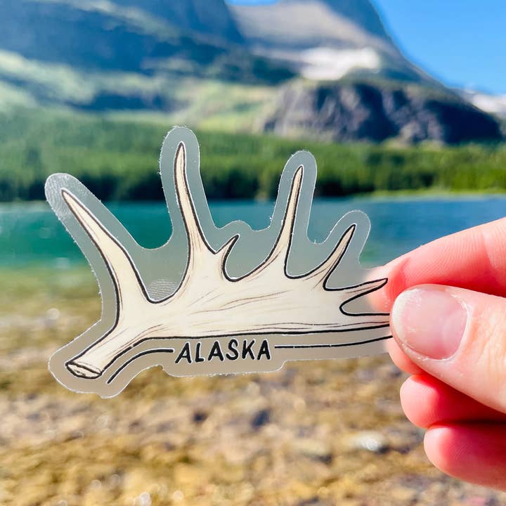 Moose Antler - Alaska Sticker for wholesale by Creatively Leanne