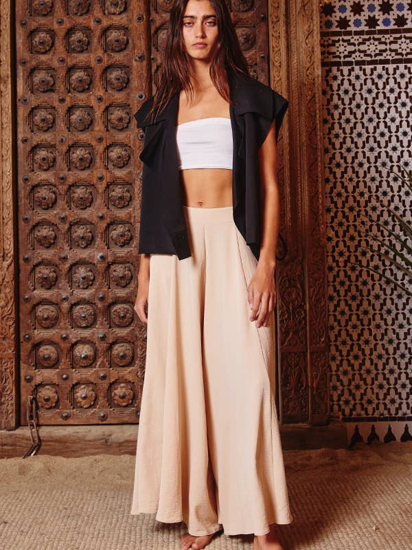 BUCKETLIST INC - Wholesale Pants - Women's - P5131 Solid Woven Wide Leg Pants35