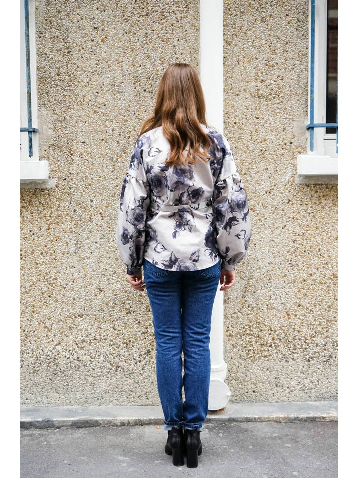 ROSAMEN BADO - Wholesale Button Down Shirt - Women's - VALLOTTON Blouse - Dark Flower3