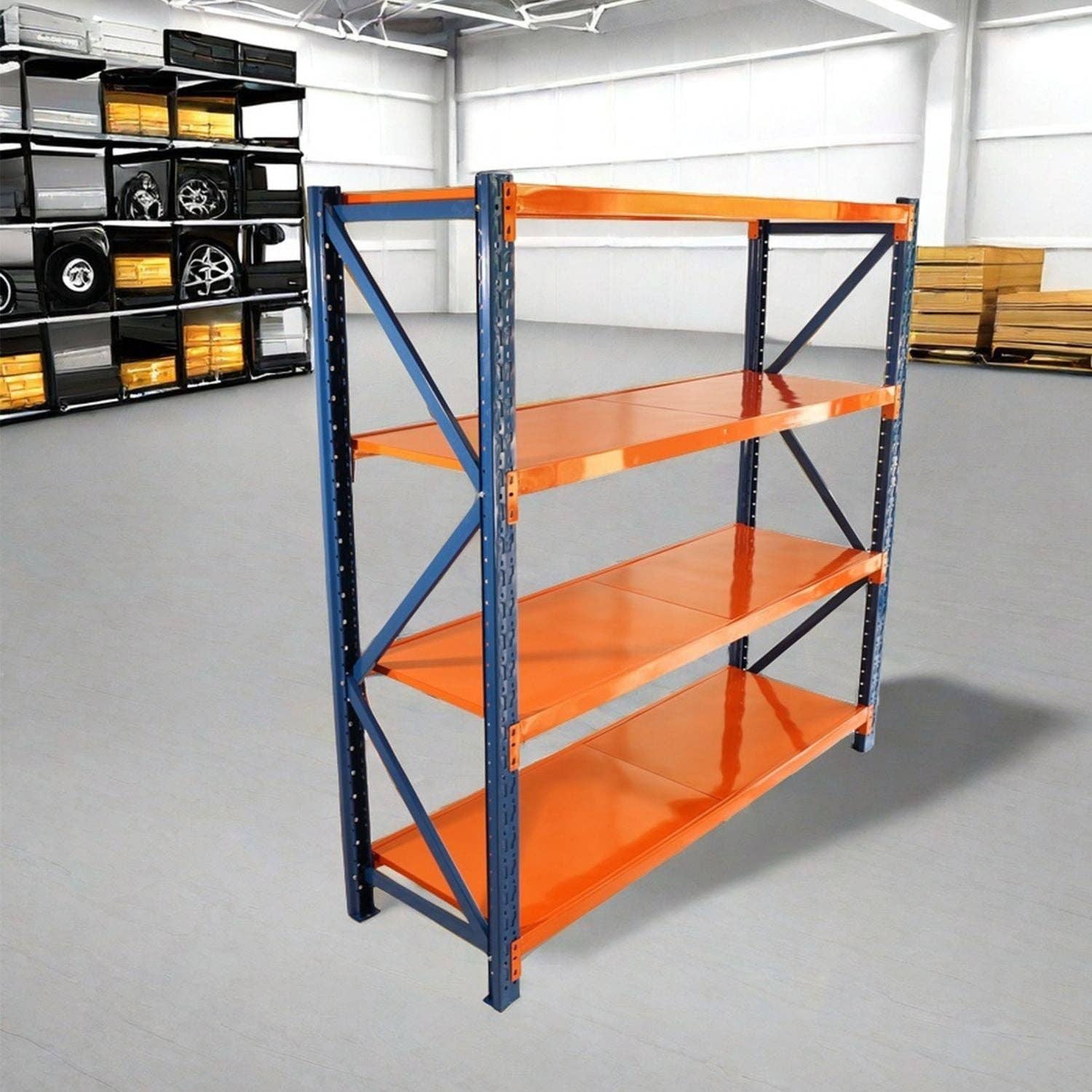 as Pic Garage shelves Heavy Duty - 4400 lbs garage storage 4 levels, adjustable metal shelving units and storage, industrial shelves utility shelves for commercial store tools gym for wholesale on Faire2