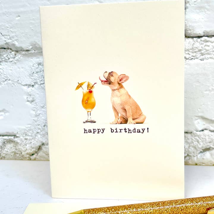 Paperlove Boutique - Wholesale Birthday Card - Happy Birthday - Cocktail Dog1