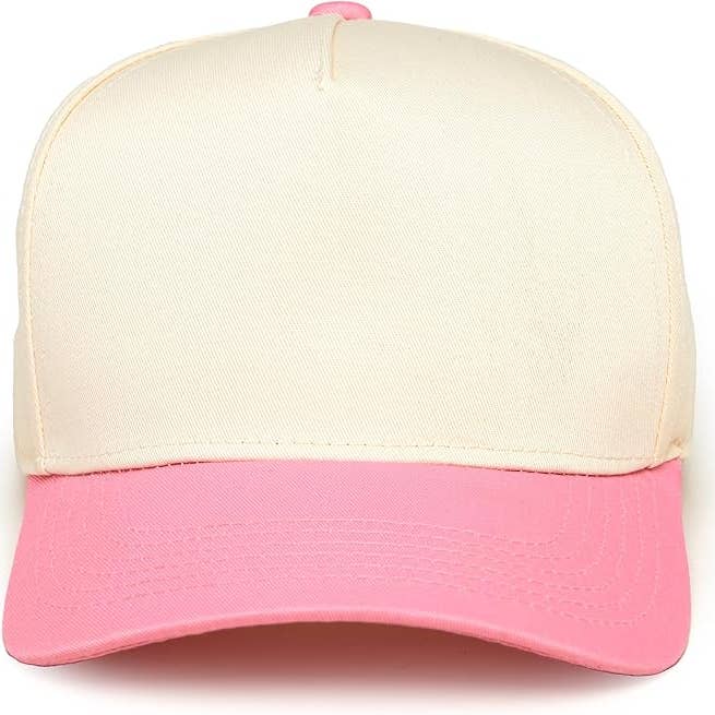 Funky Junque - Wholesale Baseball Cap - Unisex - Two Tone Vintage Snapback Hat - Pink/Beige