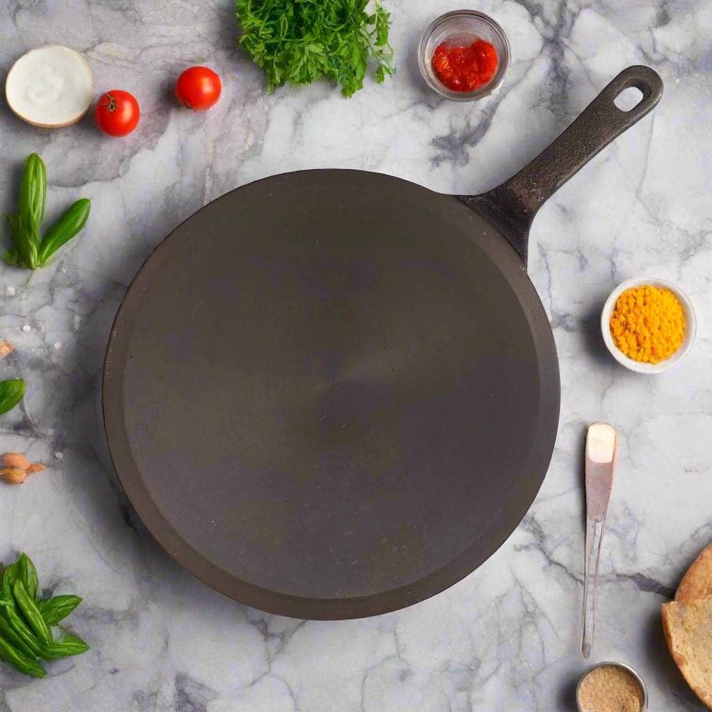 SAMA Homes - Wholesale Cast Iron Skillet - Cast Iron Concave Tawa  With Long Handle1
