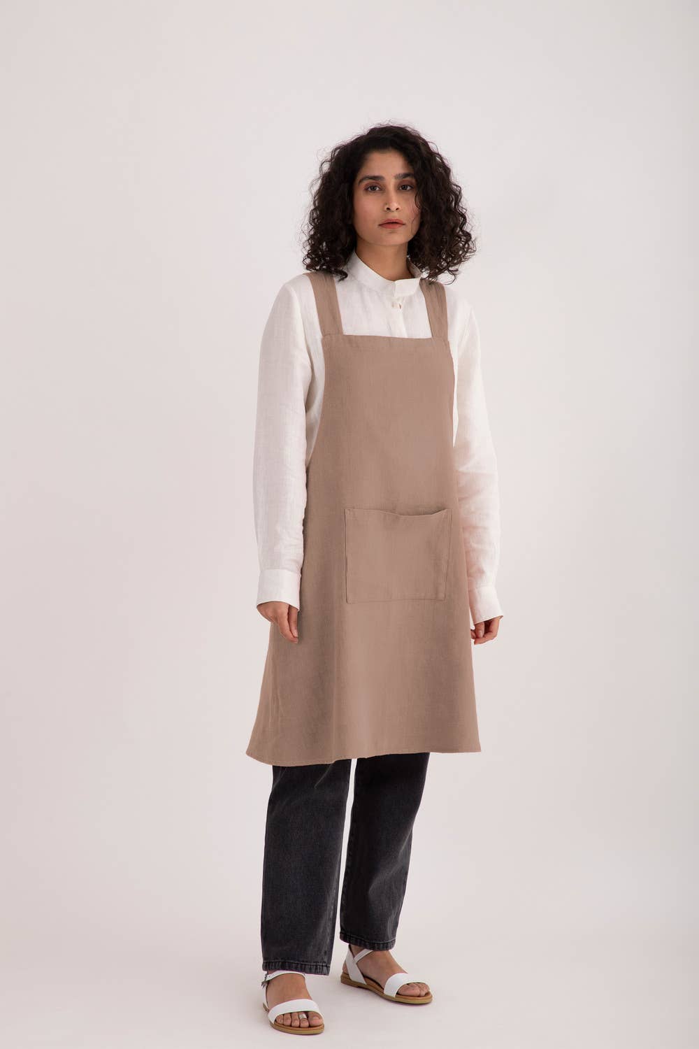 Live Linen - Wholesale Apron - Natural Solid Linen Cross Back Apron – Stylish Utility10