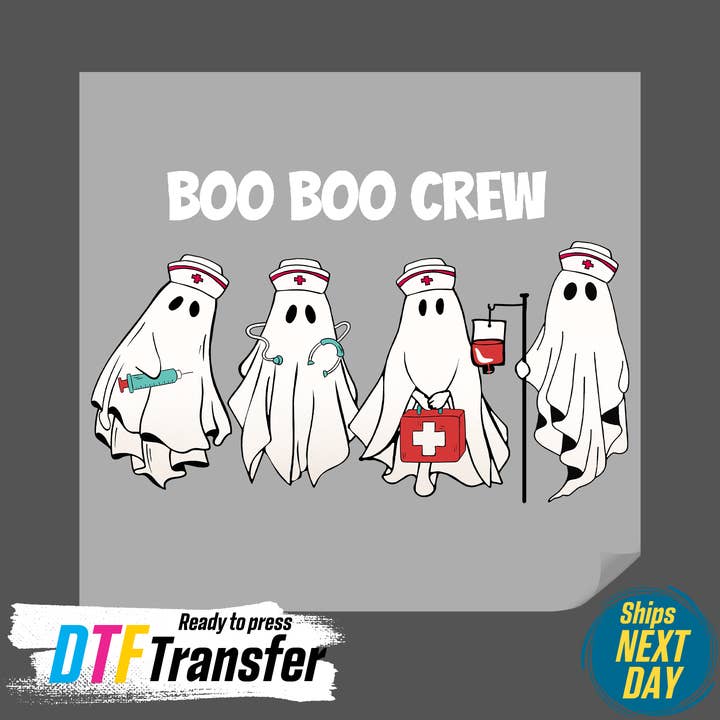 DTF Office - Wholesale Sublimation Transfer - Boo Boo Crew Nurse DTF Transfer1