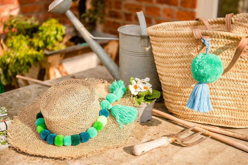 PomPom Galore - Vendita all'ingrosso Decorazione - Jumbo Pom Pom & Tassel swag - Verde mare e blu2