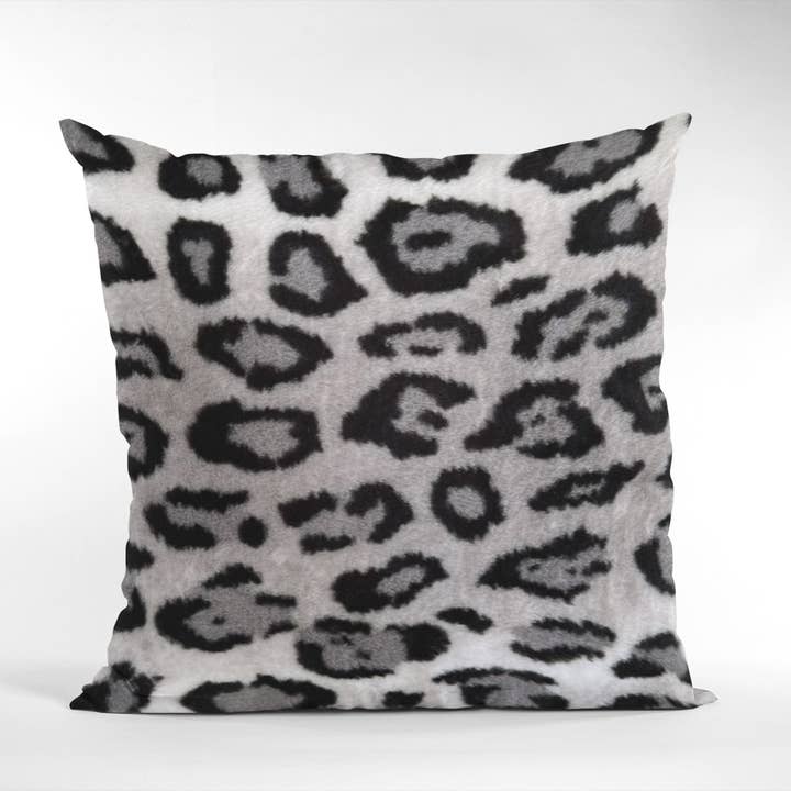 Plutus Grå Sølv Jaguar Animal Faux Fur Luksuspude for engroshandel hos Plutus Home Brands
