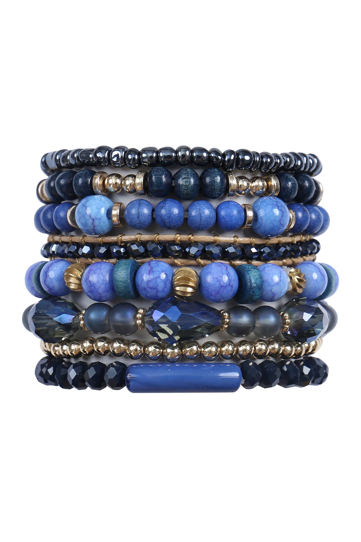MYS Wholesale Inc - Wholesale Jewelry Set - Charm Mix Bead Natural Stone Wood Layered Stackable Bracelet3