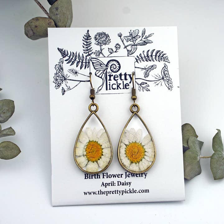 The Pretty Pickle - Wholesale Dangle Earrings - April Birth Flower Earrings6