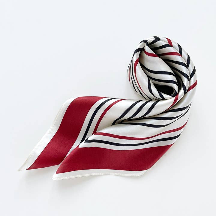 Pañuelo de Seda Geométrico Rojo 53 | Pañuelo de Cuello de Seda | Pañuelo Cuadrado de Seda para venta al por mayor de LuluLane