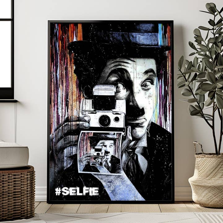 #SELFIE | Impresión de Arte Pop de Pared de Charlie Chaplin para venta al por mayor de Belter Prints