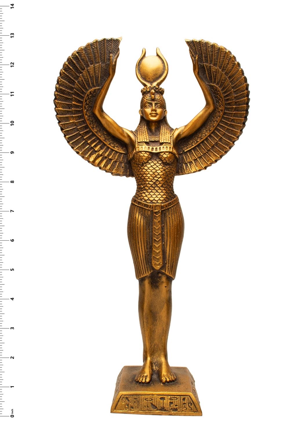 Discoveries, Inc. - Venta al por mayor Figura decorativa - Isis alada alta de bronce - 33 cm - Hecha en Egipto - Diosa2