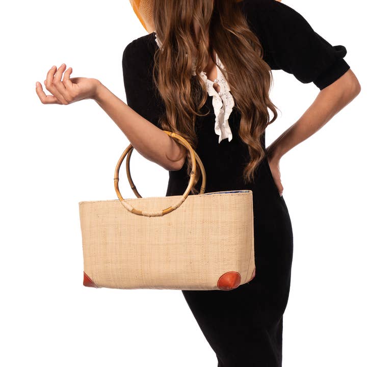Shebobo - Wholesale Beach Bag - Bebe Straw Handbag with Bamboo Handles