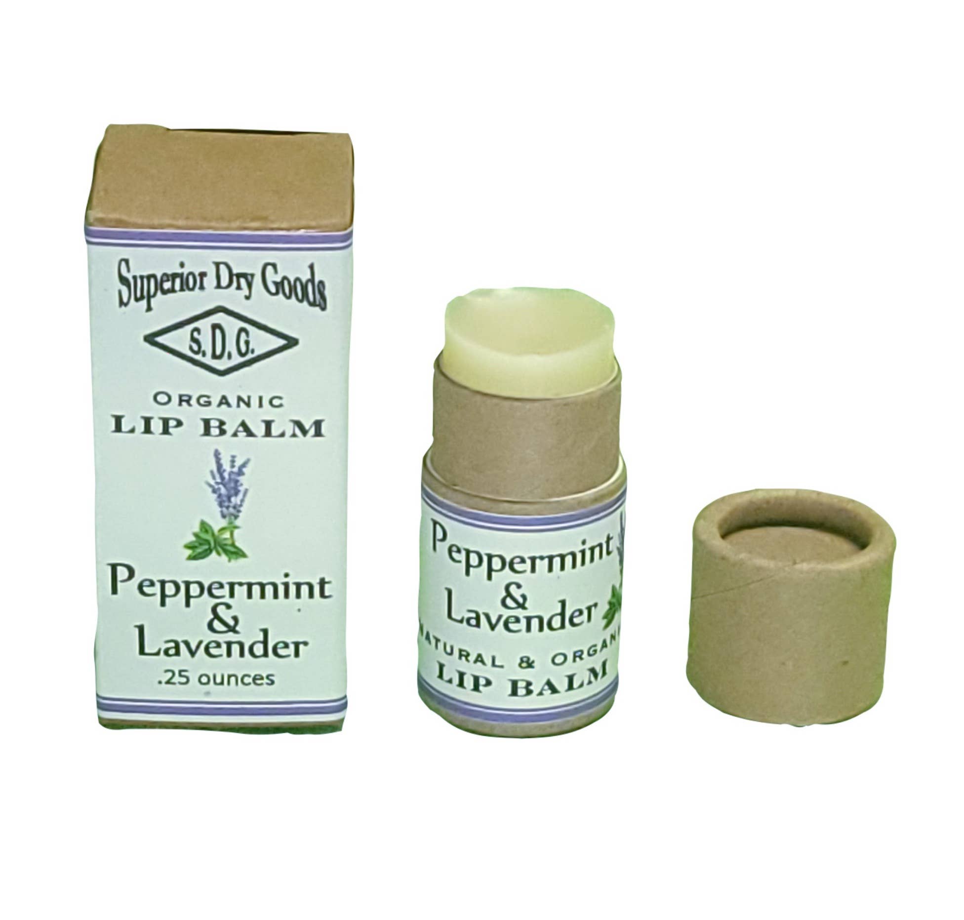 Superior Dry Goods - Wholesale Lip Balm - Peppermint & Lavender Lip Balm | Paperboard Tube | Organic4