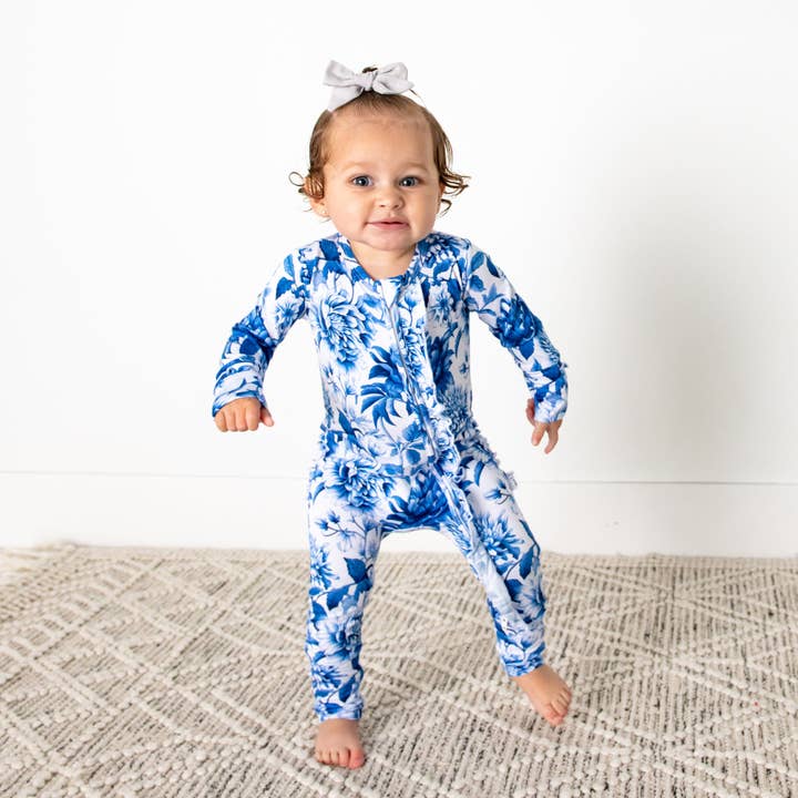 Gigi and Max - Wholesale Jumpsuit - Baby - Hattie RUFFLE ZIP Bamboo Sleepes Little