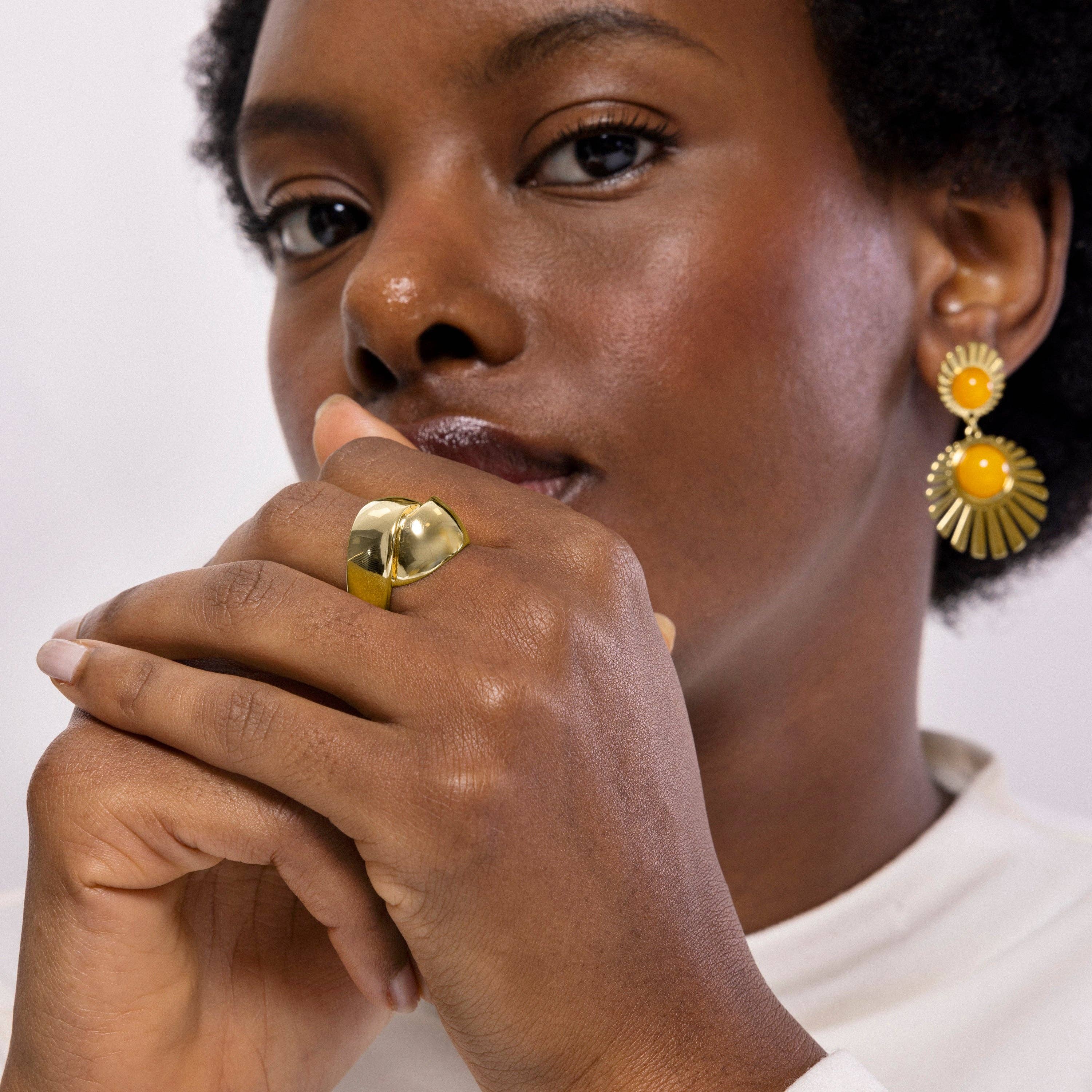 Luxenter - Vente Bague de cocktail/de cérémonie - Bague en or jaune 18k - Idril1