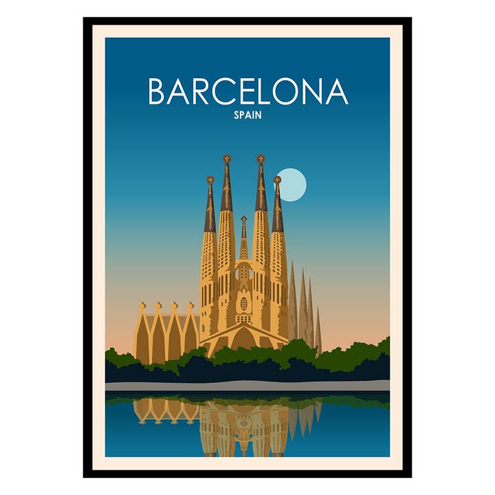 Poster Barcelone pour la vente par Places of Art