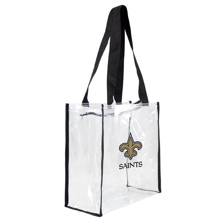 NFL New Orleans Saints Clear Square Stadium Tote for wholesale by Little Earth Productions