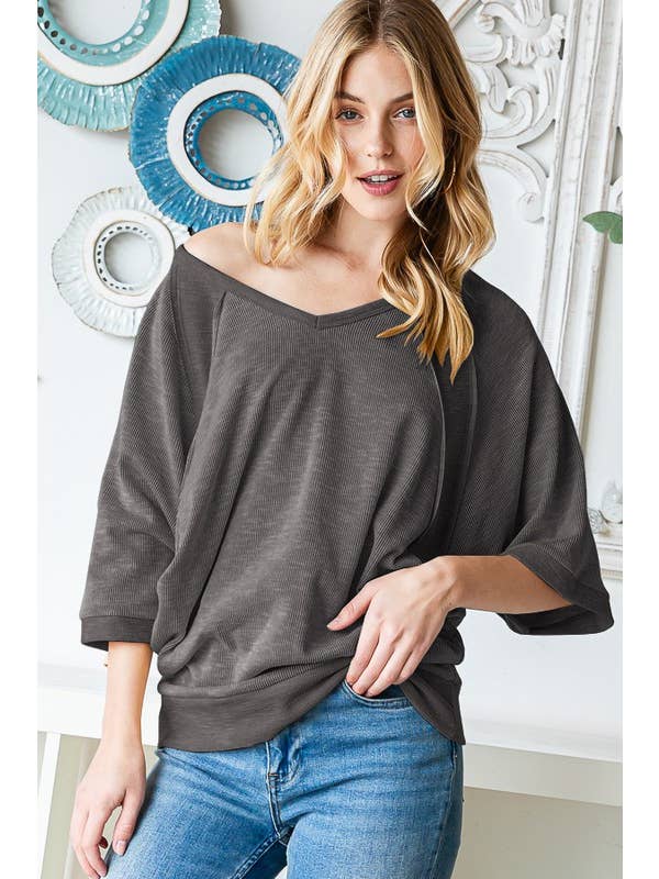 HEIMISH - Wholesale Tunic - Women's - ET7505-10 DOLMAN SLEEVE SOLID TOP