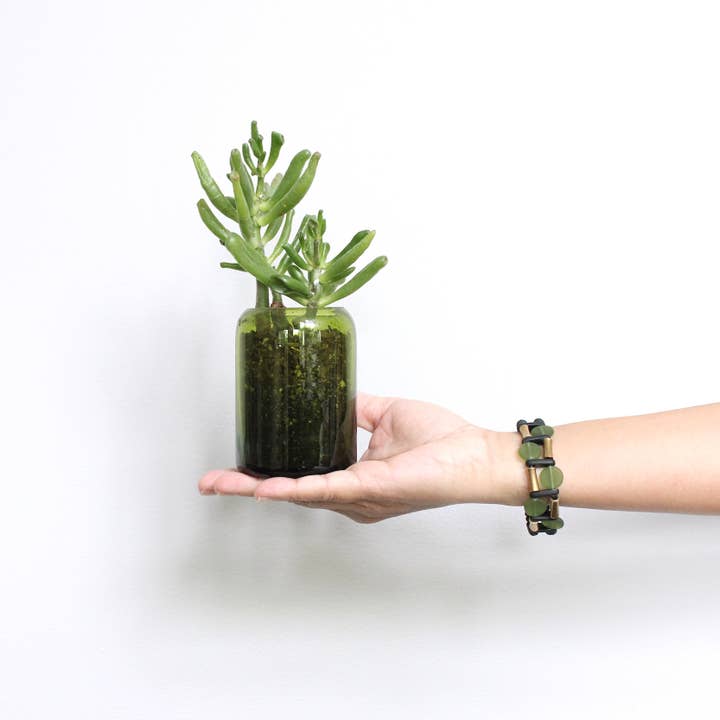 David Aubrey Jewelry - Wholesale Link & Chain Bracelet - JLTB03 black and olivine bracelet1