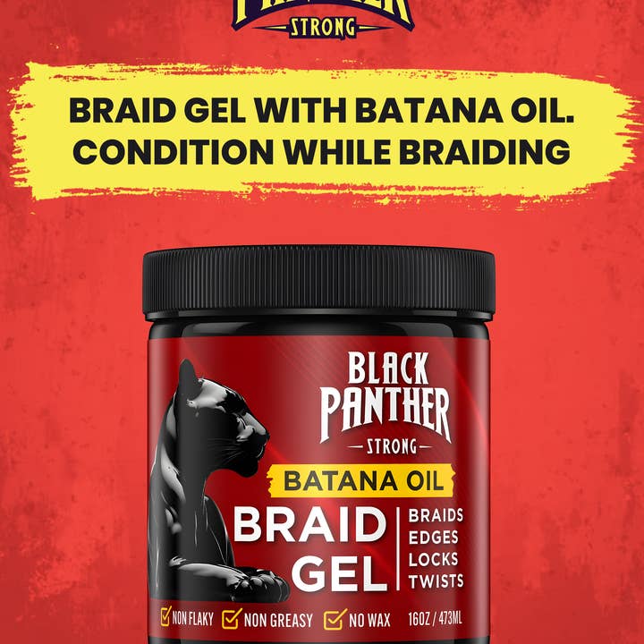 blackpantherstrong - Vendita all'ingrosso Gel/Mousse per acconciature - Gel per Treccine all’Olio di Batana 2-in-1 - Condizionante durante l’Intreccio2