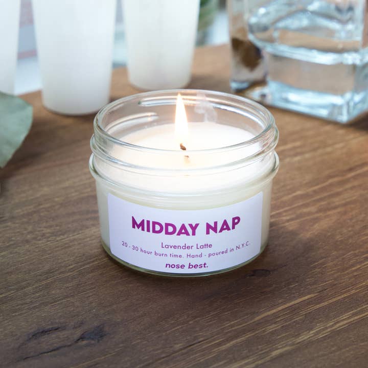 Nose Best Candles - Wholesale Jar/Filled Candle - Lavender Latte - Midday Nap 4oz Soy Candle