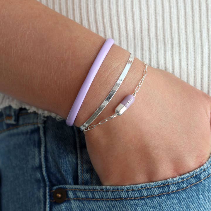 Kris Nations – wholesale Charm/dangle bracelet – Chill Pill Charm Bracelet 18K Gold Vermeil | Sterling Silver Charm Gold Filled | Sterling Silver Drawn Cable Chain Multiple Colors Lobster Clasp Nickel Free Ships from CA