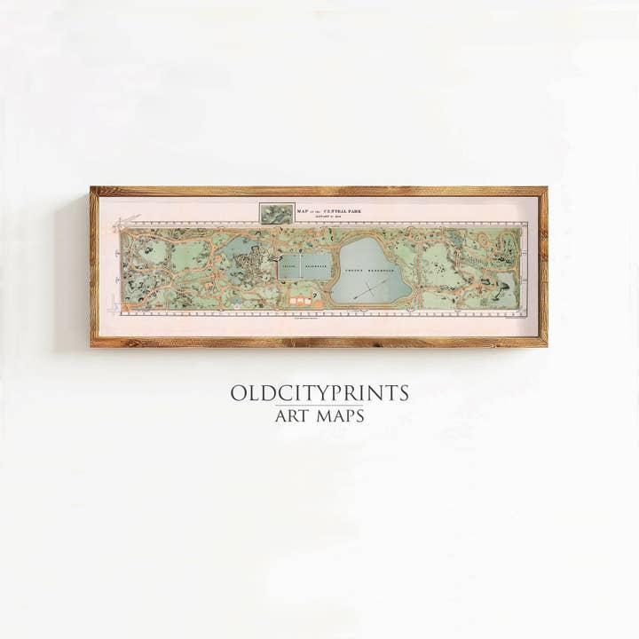 Central Park Nueva York Plan 1870 Vintage Central Park Plan | Impresión de Arte de Pared de Mapa Vintage para venta al por mayor de OldCityPrints - Old Maps and Posters
