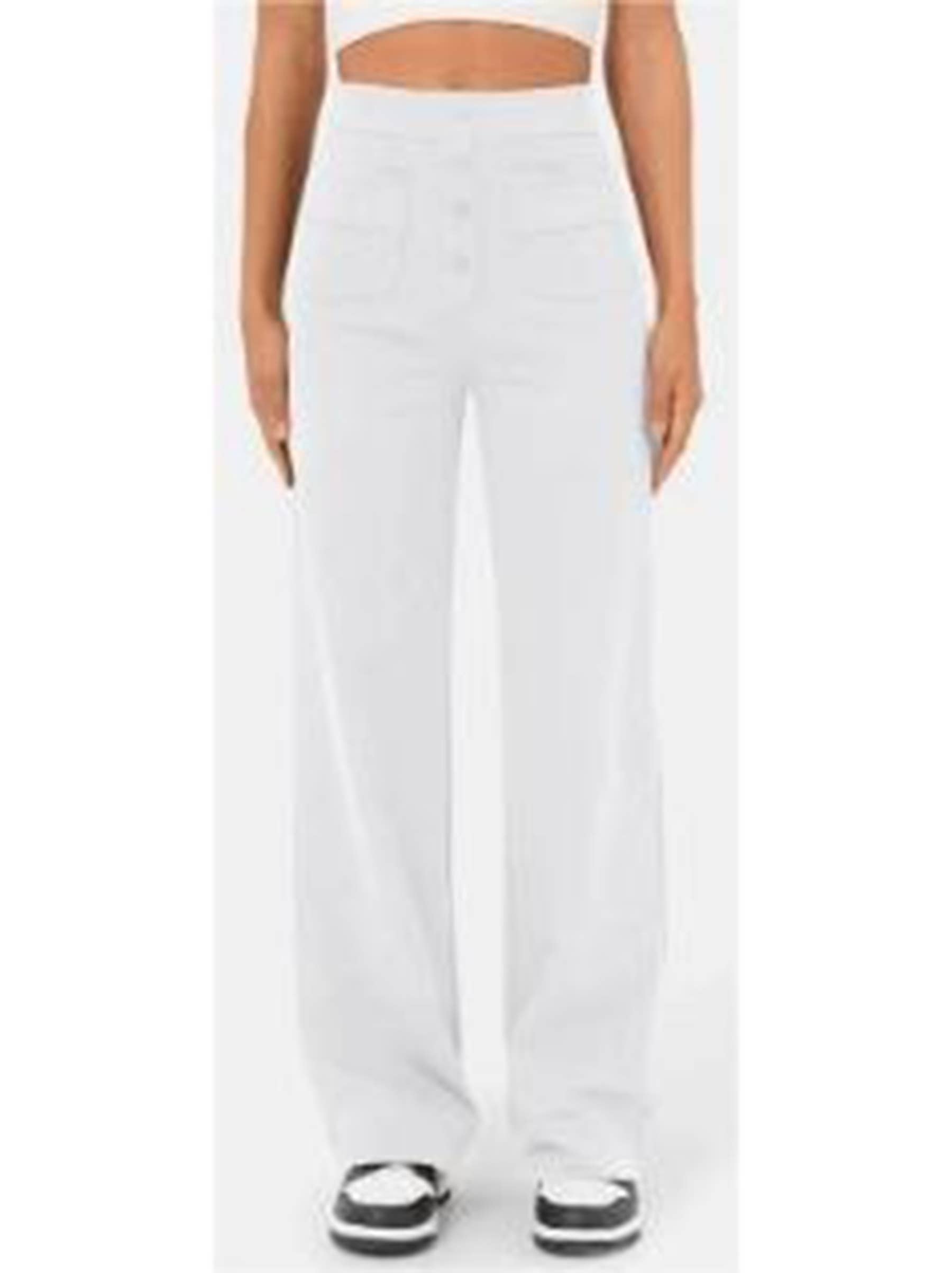 Wholesalesir - Wholesale Pants - Women's - High Waisted Pocket Button Casual Loose Straight Leg Pants7