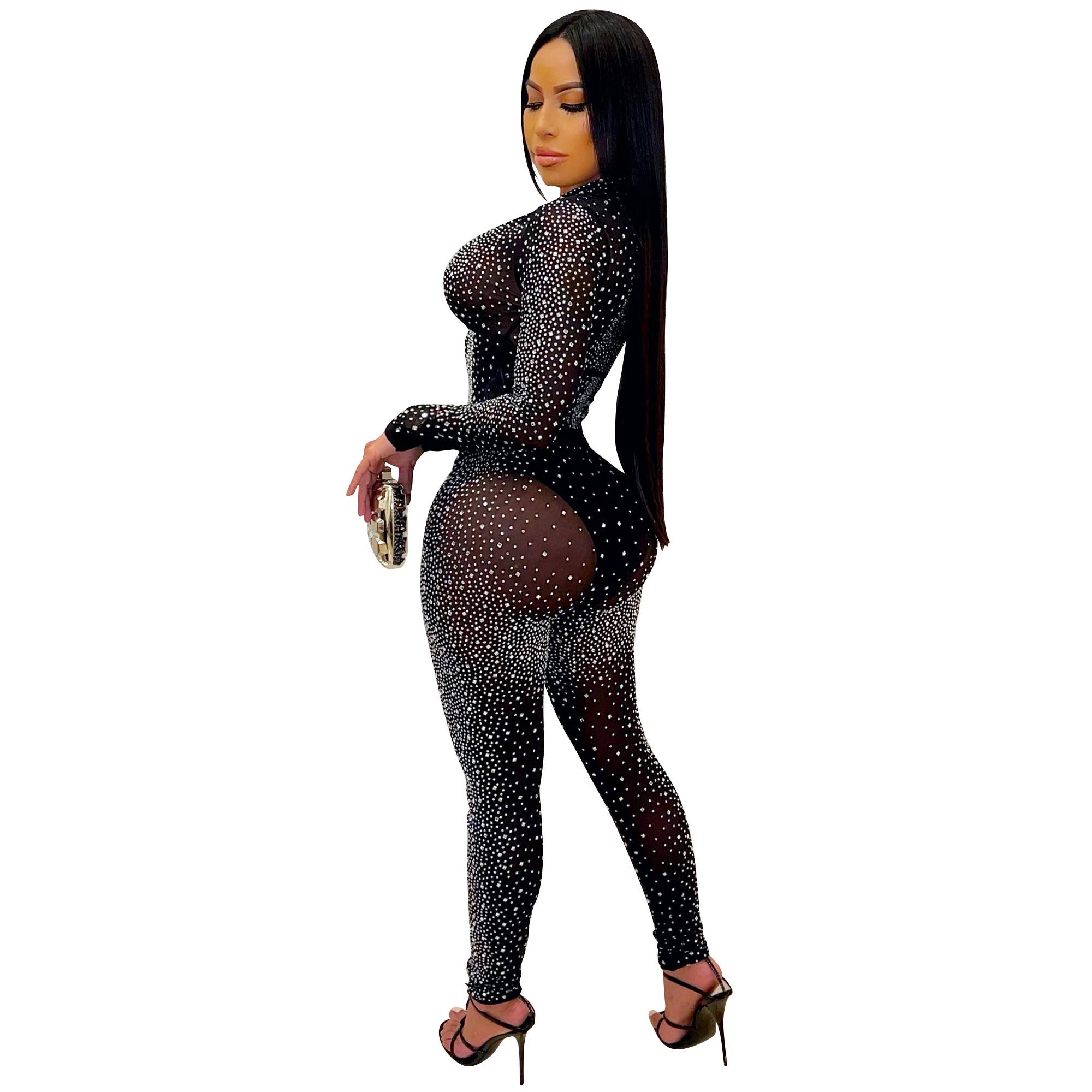 White 7196 2PC Rhinestone Mesh Dress for wholesale on Faire2