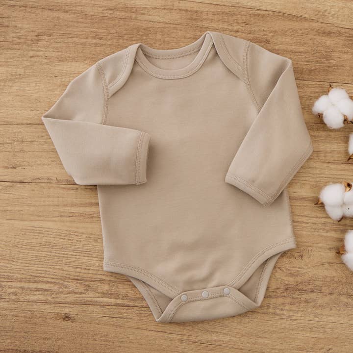 Lange mouwen bodysuit - Khaki voor wholesale door Blara Organic House