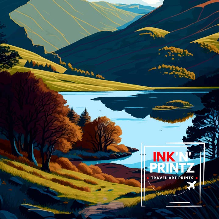 InkNPrintz – wholesale Art print – Latrigg Lake District Travel Poster Lake District7