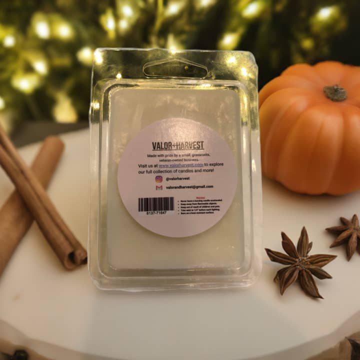 Valor+Harvest - Vente Fondants - Fondant de cire Épices d'Automne – Non toxique, Écologique, 6 cubes, 68 g