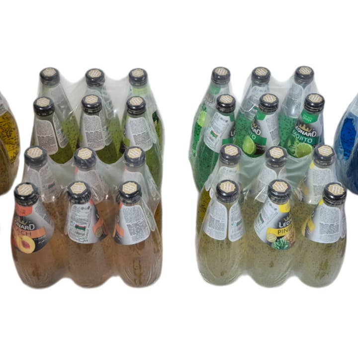 Leonard Basil Drinks Multiple Flavours Natural Refreshing Beverage 6 Pack Case for wholesale by Nut Fusion