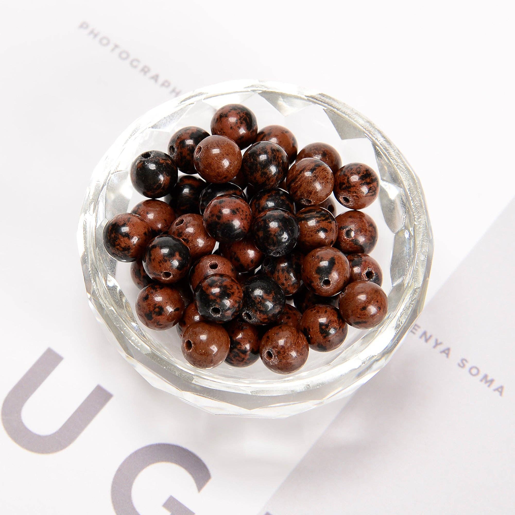 CRCBEADS - Wholesale Beads - Natural Mahogany Obsidian Smooth Round Beads Size 6mm 8mm 10mm 15.5'' Strand2