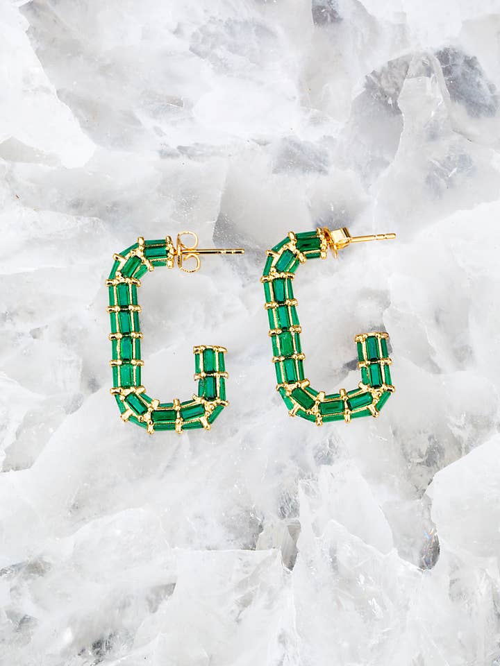 GLAM HOOP- ESMERALDA por atacado de Native Gem