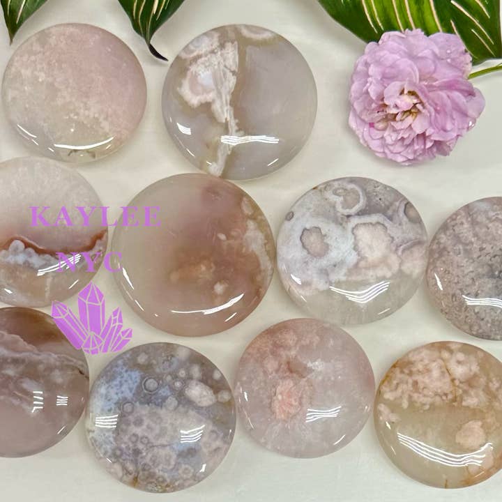 KayleeNYC - Wholesale Spiritual Stone/Crystal - 1 lb Natural Flower Agate Polished Slab Crystal