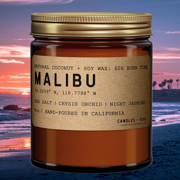 Malibu Los Angeles California Candle Natural Cera de Soja de Coco por atacado de Candlefy