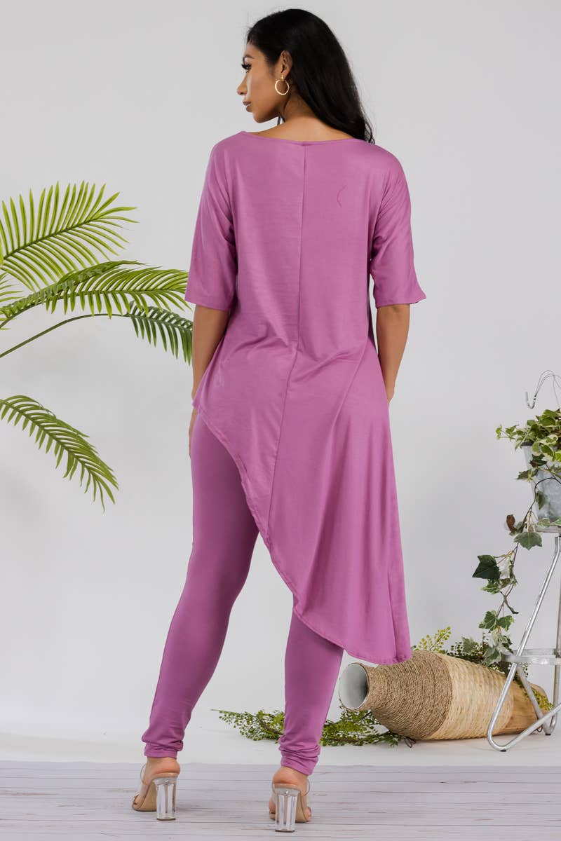 H&H Fashion Inc. - Venta al por mayor Conjuntos de top y pantalón (NO para estar en casa) - Mujer - HH679R-SOLID - Juego de blusa y leggins de 2 piezas1